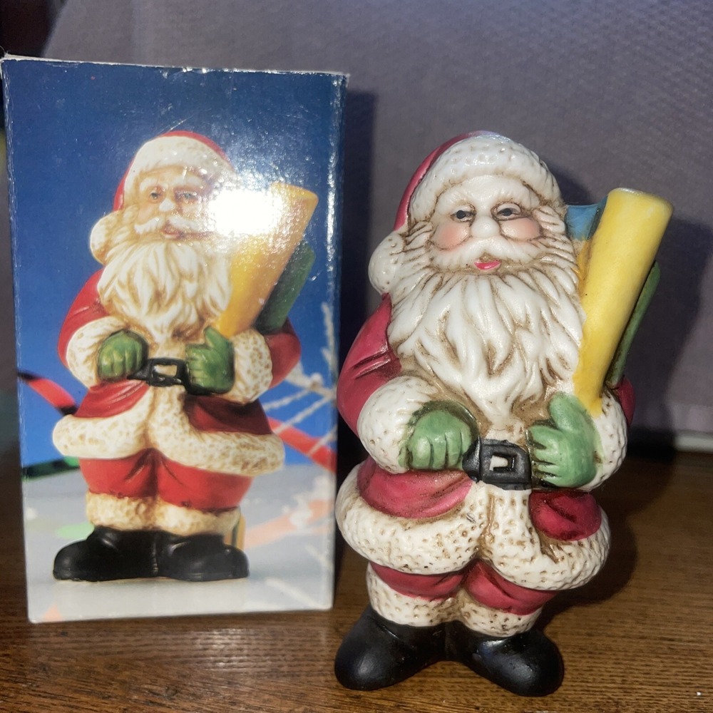 Vintage 1990 Porcelain Santa With Sac Of Gifts‎ Figurine